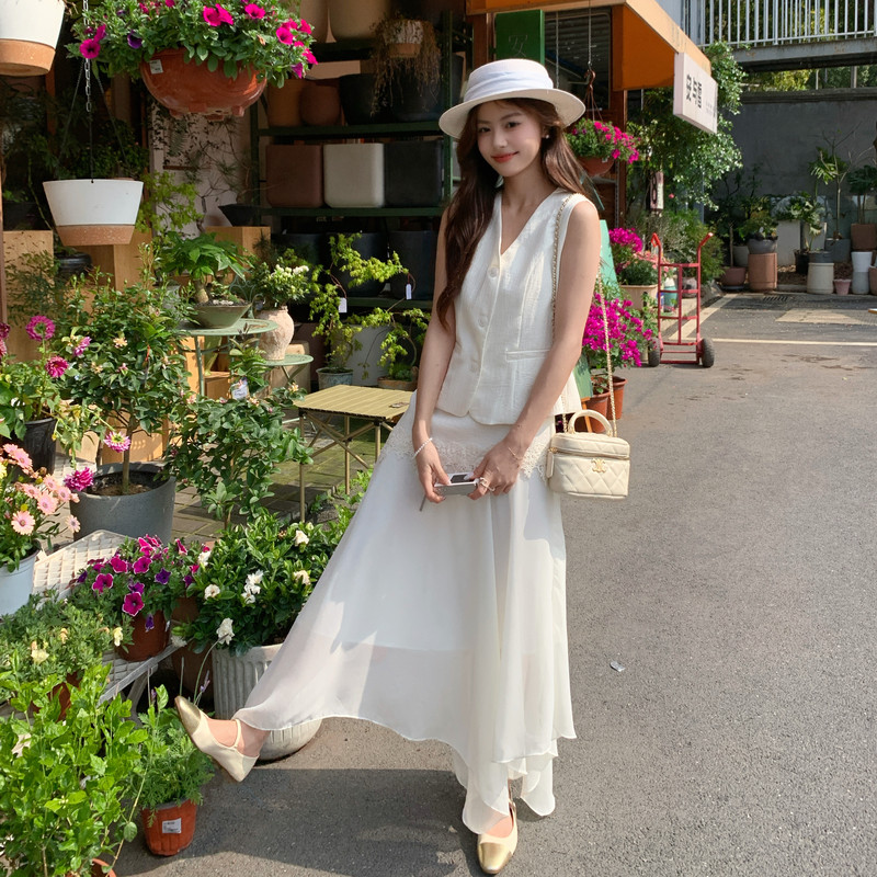 夏现货已出26气质轻熟拼蕾丝两件套RF2C518-2625-p165-k268，女装套装/套裙，浙宝237