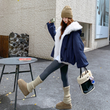 爆真狐狸毛大领子牛角扣25冬90鸭绒羽绒短款ZB237-2566-p435-k668，女装羽绒服，浙宝237