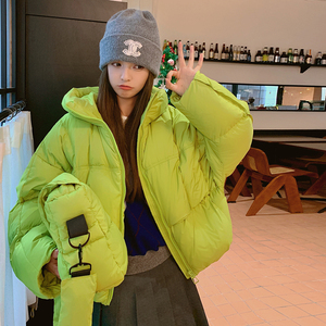 现货50白鸭绒25冬带包包泡芙款保暖带帽羽绒ZB237-8869-P300k448，女装羽绒服，浙宝237