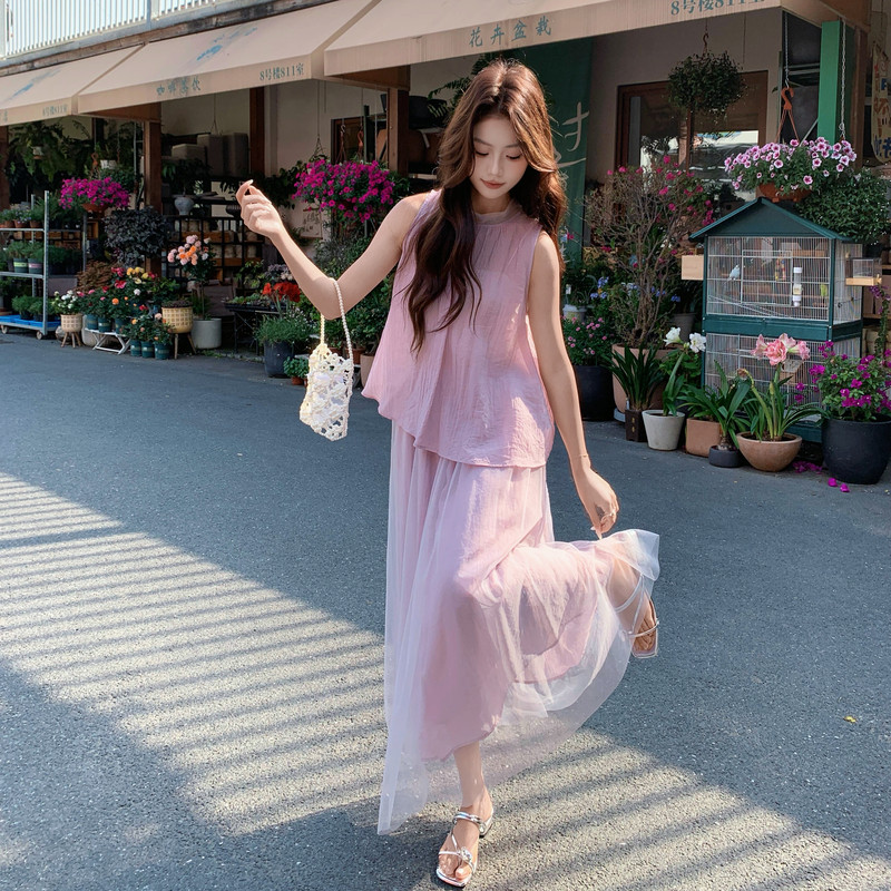 现货26气质轻熟网纱半裙两件套RF2C518-2701-P145-K238,女装套装/套裙,浙宝237