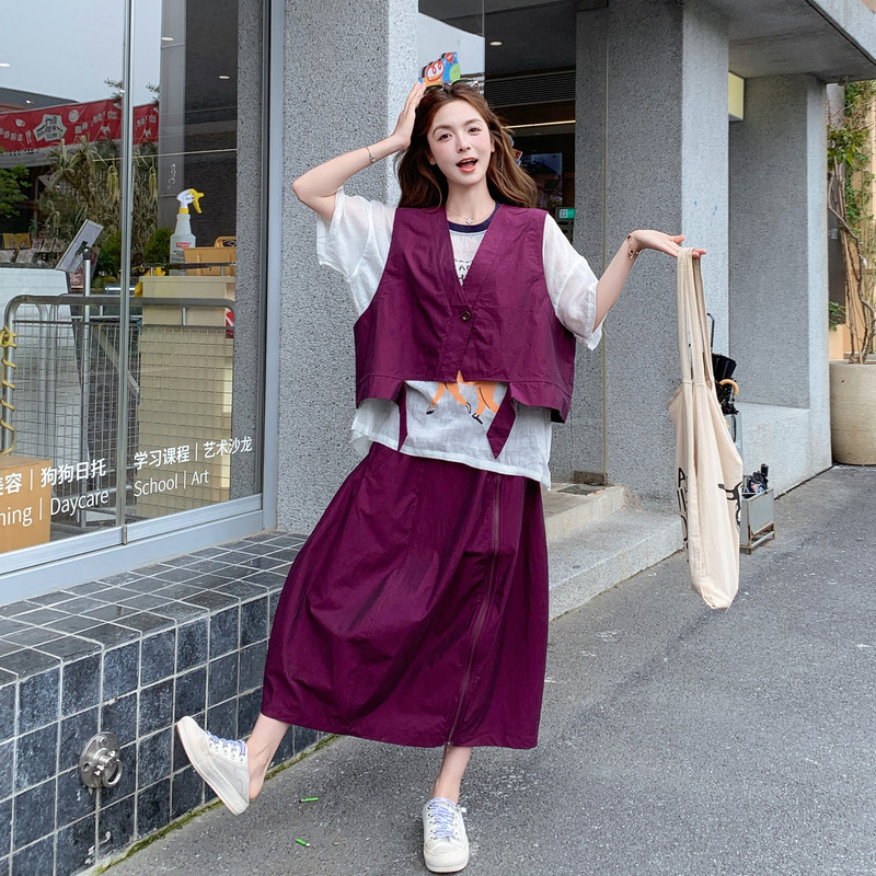 夏现货26气质轻熟马甲裙子两件套裙RF2C518-2679-P215-K348,商品下架区,浙宝237