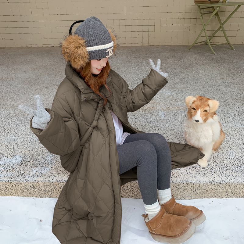 现货50白鸭绒25冬带包包菱形格保暖带帽羽绒ZB237-2599-p320-K488，女装羽绒服，浙宝237