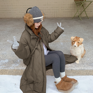 现货50白鸭绒25冬带包包菱形格保暖带帽羽绒ZB237-2599-p320-K488，女装羽绒服，浙宝237