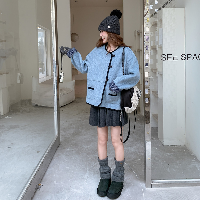 秋冬现货已出2025牛角扣双面撞色呢外套ZB237-2513-P165-K249,女装套装/套裙,浙宝237