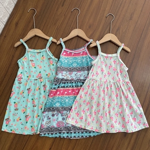 女童原单纯棉吊带连衣裙小中童海边沙滩民族风夏季新款裙子