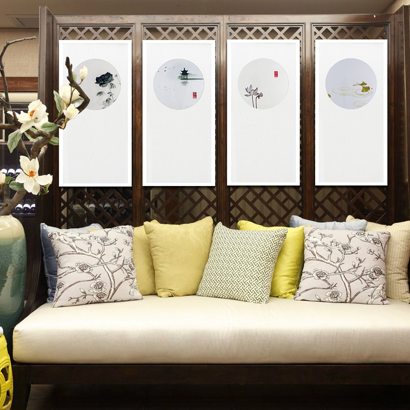 苏绣手工刺绣墙画装饰现代简约客厅组合餐厅小清新装饰画书房挂画