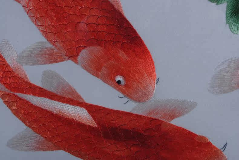 江南绣庄双面绣落地屏 玄关大厅苏绣摆件中国风开业礼品 富贵有余