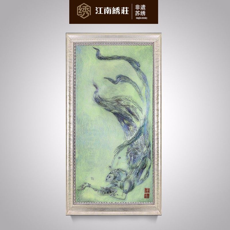 江南绣庄手工苏州刺绣成品客厅装饰精品画人物收藏品大梦敦煌苏绣