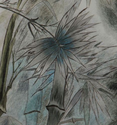 江南绣庄苏绣67*92苏州刺绣成品手工装饰画双面绣翠竹小鸟