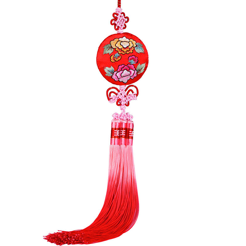 江南绣庄苏绣成品苏州特色刺绣汽车挂件手工工艺礼品国色天香