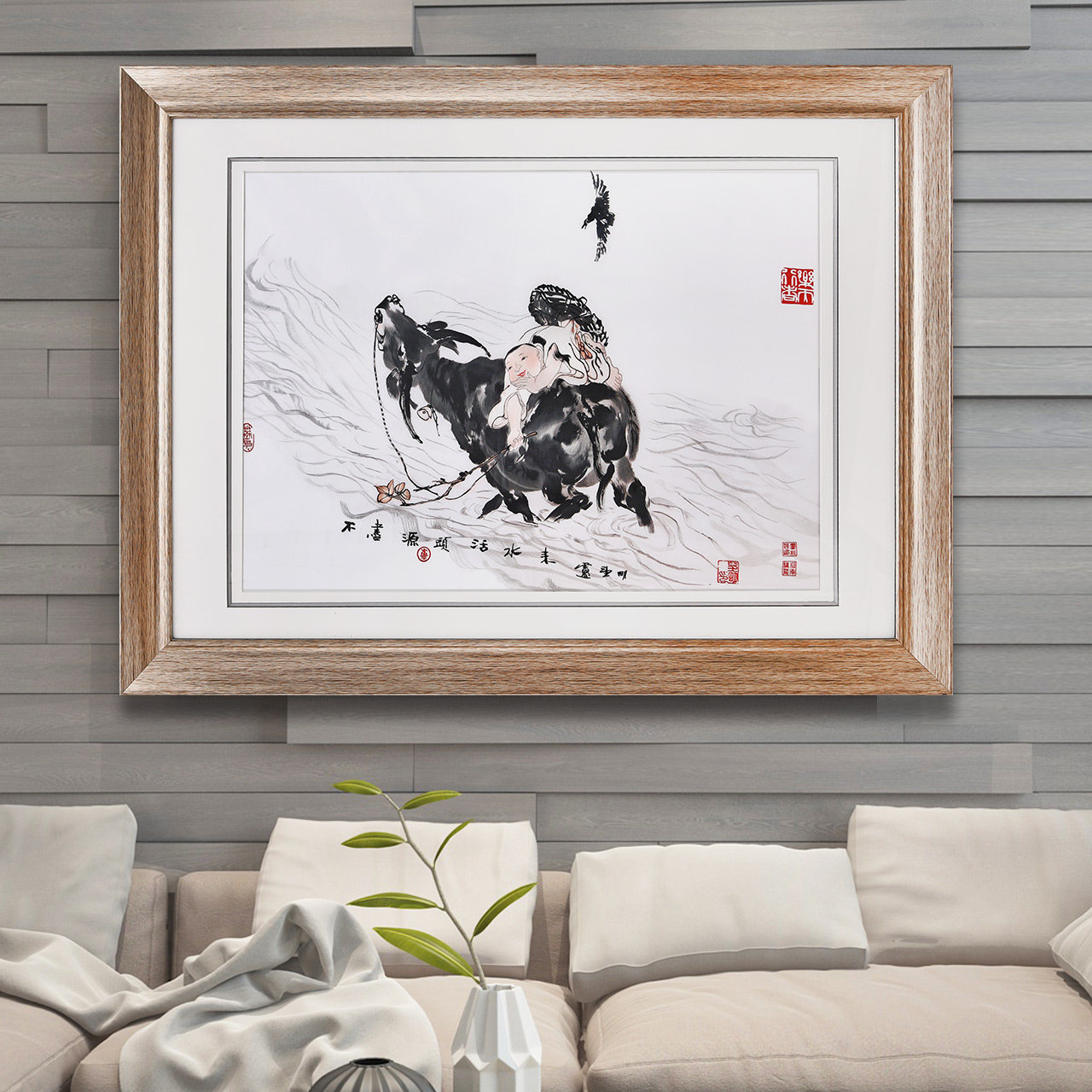 苏绣成品挂画中式人物刺绣现代简约装饰画客厅餐厅壁画办公室墙