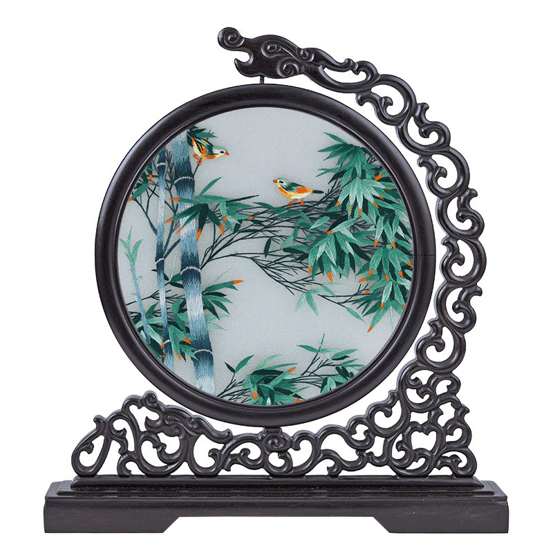 装饰摆件客厅创意现代简约家居摆设饰品苏绣双面绣苏绣刺绣手工