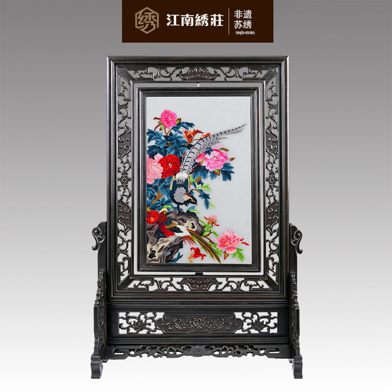 江南绣庄 苏绣成品手工精品双面刺绣商务会议礼品摆件系列