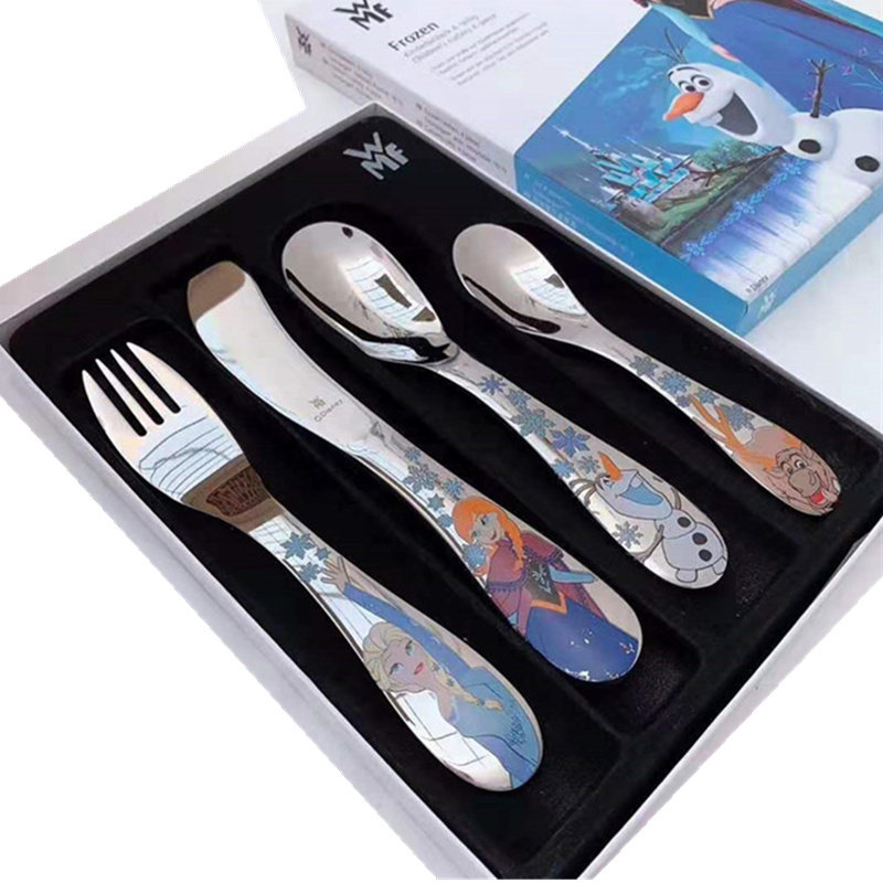 德国福腾宝WMF儿童餐具4件套冰雪奇缘勺叉西餐刀公主城堡可爱卡通
