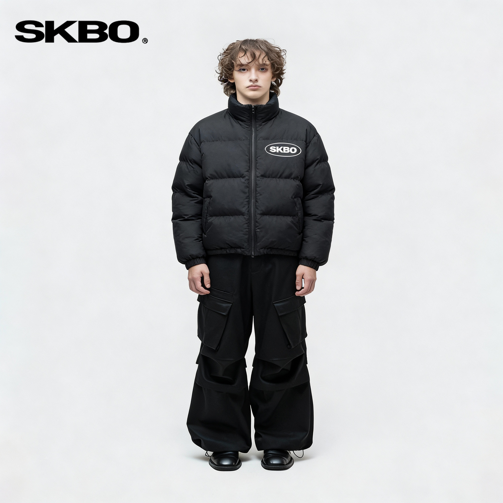 SKBO 男女款棉服冬季加厚新款潮棉衣无帽立领面包服韩版上衣外套