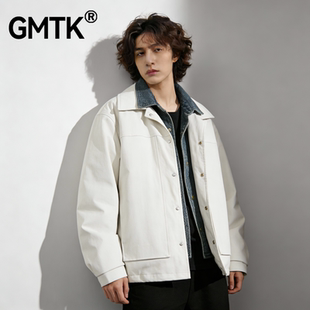 GMTK 美式假两件衬衫领羽绒服保暖潮牌学生街头男女时尚百搭外套