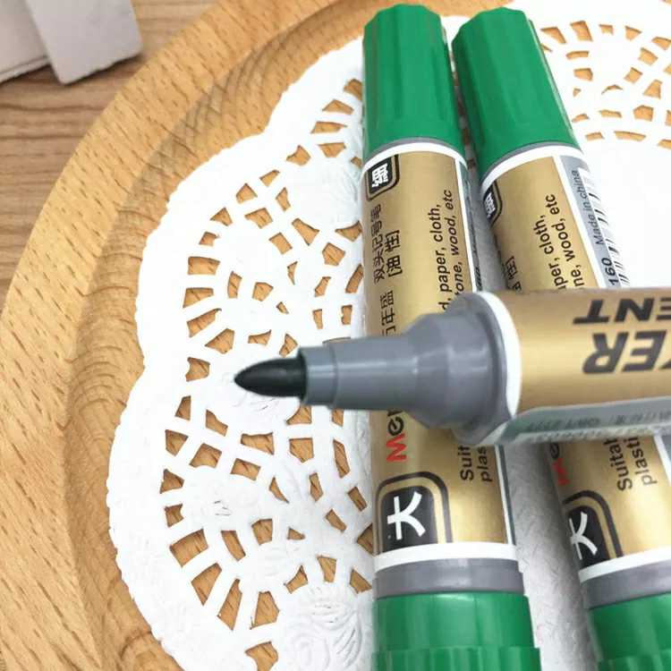 深绿色橙色黄色白色记号笔大头笔油性彩色大双头笔粗马克笔pop笔