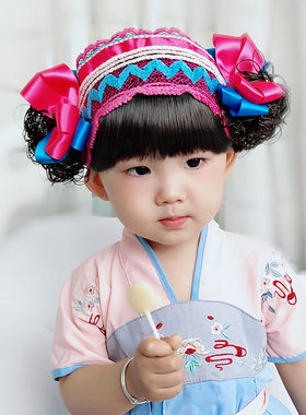 宝宝发带婴儿假发小孩唐装公主