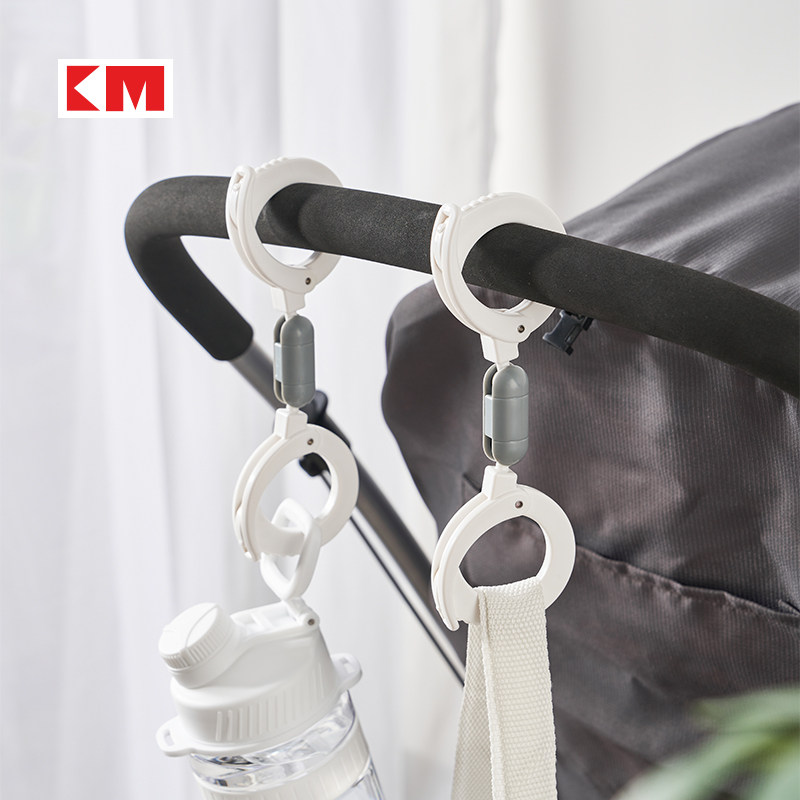 日本KM手推车婴儿车挂钩卡扣挂包收纳钩横杆S钩汽车内饰车载挂钩