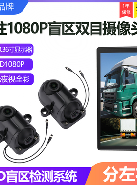 威控A柱1080P双目摄像头星光夜视BSD检测10寸显示器录像套餐