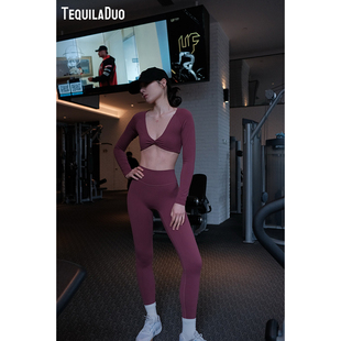 TD浓郁西梅紫 25年流行趋势色长袖性感露腰长裤短裤运动套装