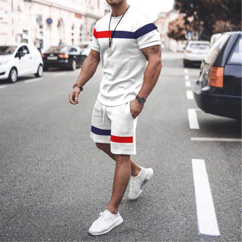 夏季男拼条休闲套装Summer Men's Splicing Sports / Leis