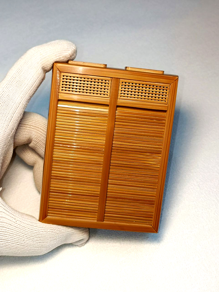海派虫具老煤竹卷帘门竹蛉盒