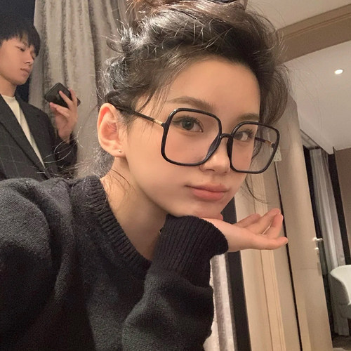 复古风黑色神器网红显脸小眼镜