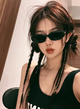 复古猫眼黑色辣妹欧美墨镜女高级感小脸防紫外线星星太阳眼镜造型