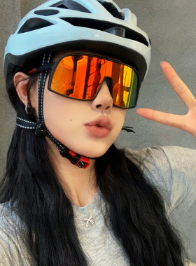 骑行眼镜户外运动登山炫彩红色护目镜防晒防紫外线偏光墨镜男女款
