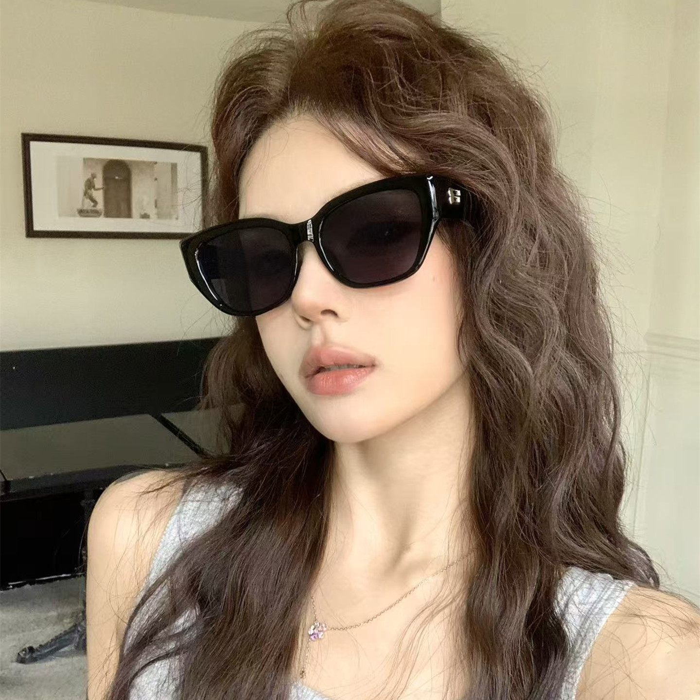 欧美复古猫眼个性墨镜女高级感装饰百搭可盐可甜时尚潮流太阳眼镜