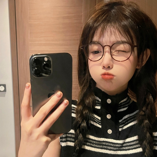 桔里女圆框tr90小框眼镜框