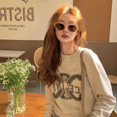 2025新款 茶色椭圆复古猫眼太阳眼镜女Y2K美式 辣妹拍照高级感墨镜