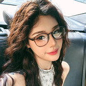 2025新款 韩系大框超轻平光镜女潮流防蓝光眼镜素颜可配度数眼镜框