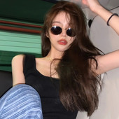 偏光太阳镜男女潮牌眼镜 网红款 欧美个性 金框黑色小框墨镜ins时尚