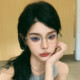韩系新款 银色金属框架镶嵌小珍珠平光镜女高级感可配度数近视眼镜