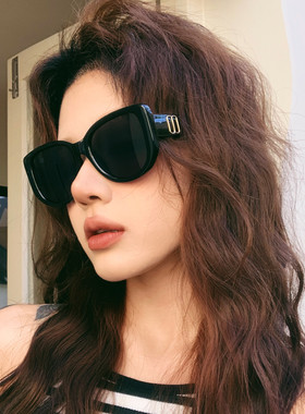 新款复古猫眼墨镜女黑色大框