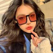 墨镜女茶色素颜偏光个性 时尚 显瘦防晒太阳镜防紫外线近视大框网红