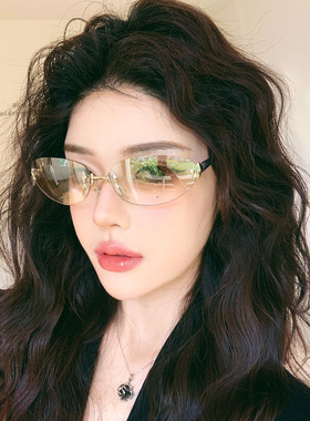 韩系新款星星无框墨镜遮阳