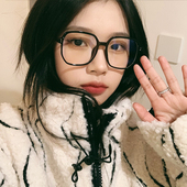 时尚 tr90超轻防蓝光护目镜黑色大框显脸小配近视平光眼镜框男女潮