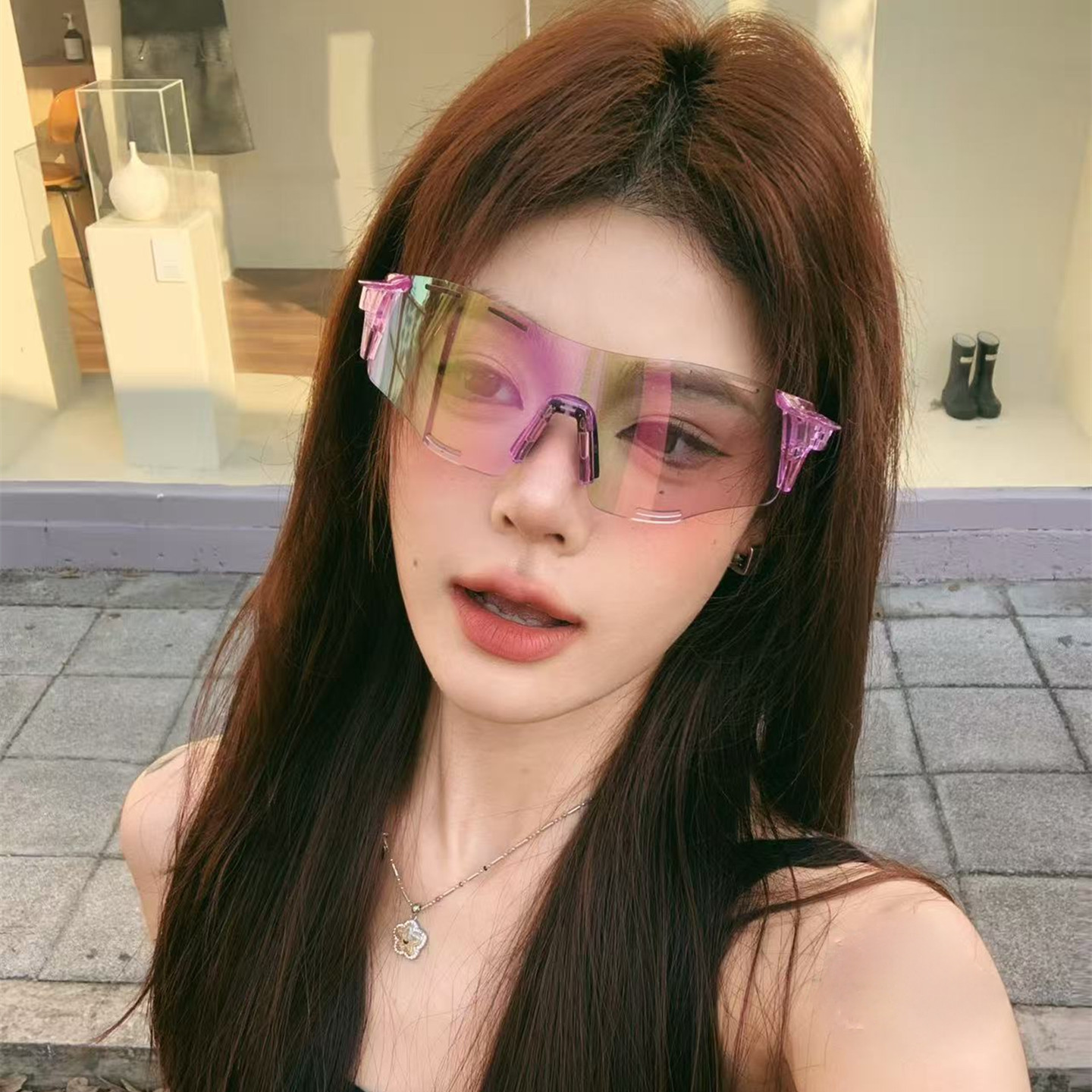 登山护目防风墨镜女高级感