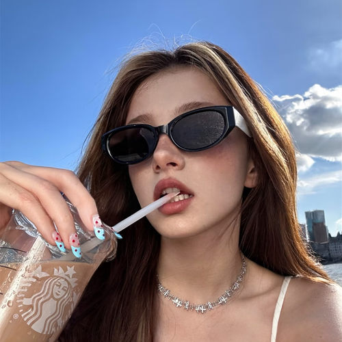 ins博主款黑框遮阳显脸小墨镜