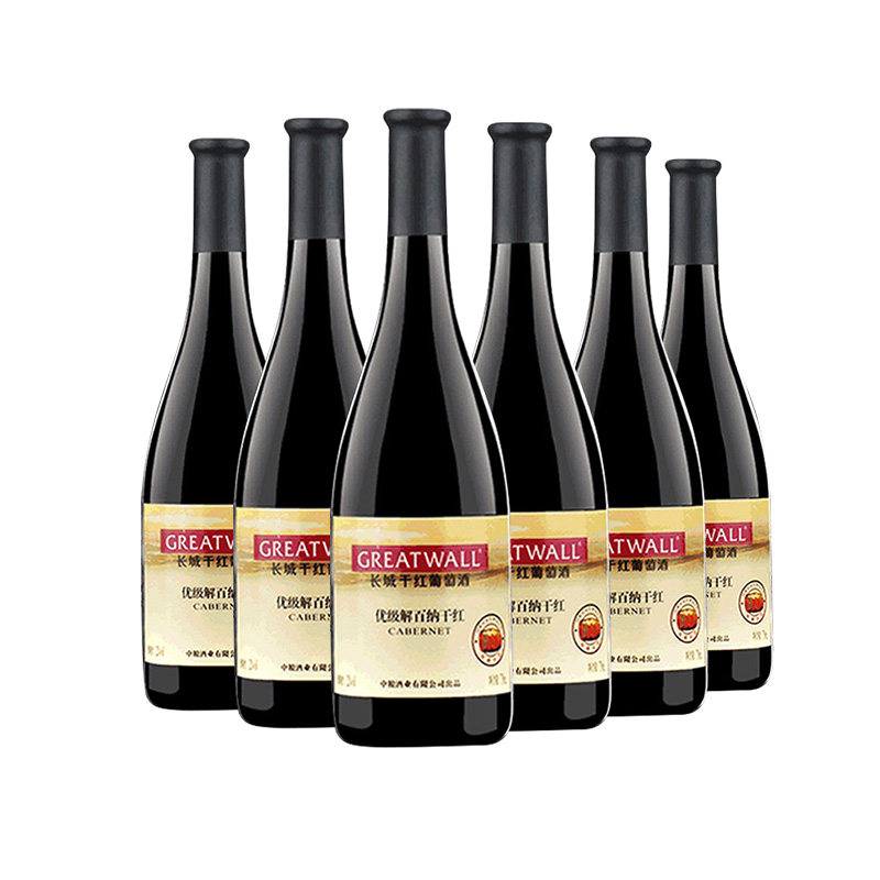 中粮长城干红葡萄酒红酒优级解百纳750ml*6瓶整箱装国产日常红酒