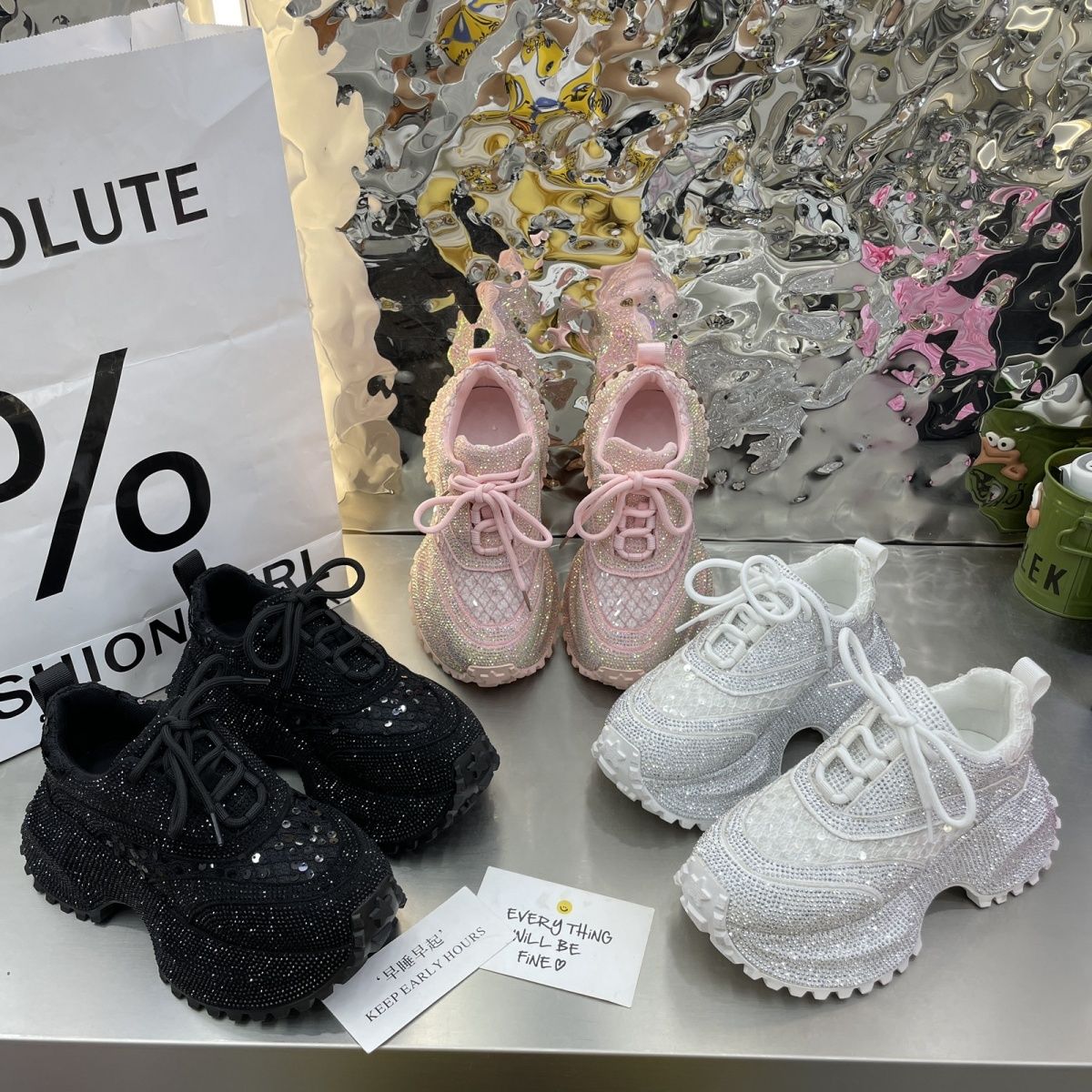 2025新款厚底老爹鞋女网纱透气小个子松糕休闲运动鞋