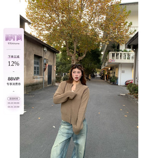 百搭显瘦立领正肩毛衣 双拉链羊毛针织衫 宅宅athome 塞纳周末