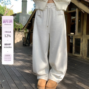 显瘦百搭直筒长裤 慵懒抽绳休闲运动卫裤 早八plan 宅宅athome