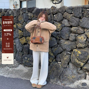 宅宅athome//泰晤士河畔 2024秋季新款翻领休闲百搭麂皮绒外套