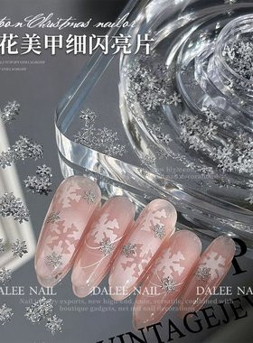 圣诞节雪花美甲细闪亮片美甲饰品