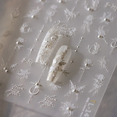 TENSOR新工艺玫瑰珍珠蝴蝶美甲贴背胶指甲贴饰品玲珑系列TL 140