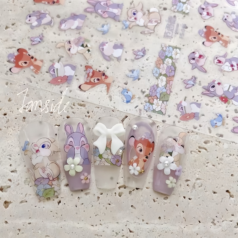 美甲贴纸桑普兔卡通邦尼浮雕